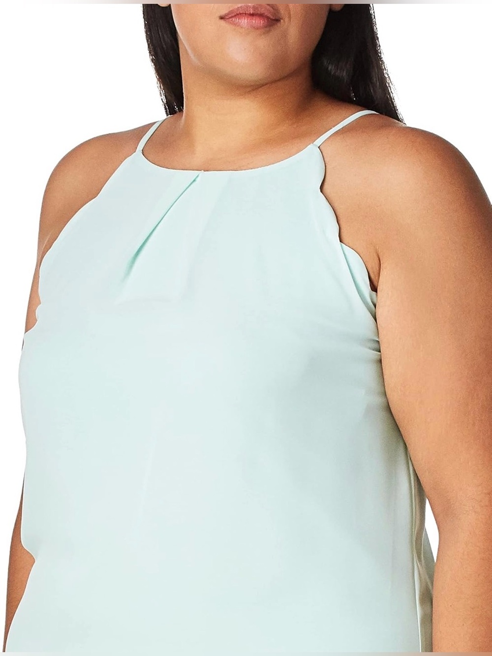 A. Byer Scalloped Edge Chiffon Shift Mint Green Dress - Picture 11 of 12
